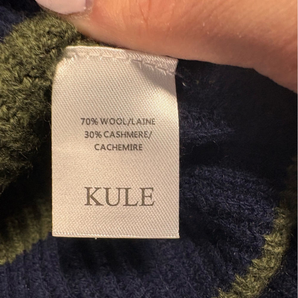 Kule Morgan Wool Cashmere Striped 1/4 Zip Sweater Size small - Picture 4 of 7